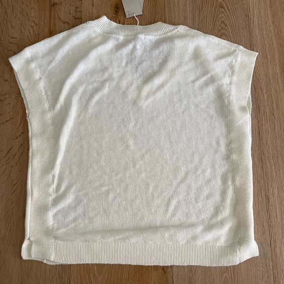 New Boden Anglesey Linen Tee Tshirt Vest Boxy Size 4 Ivory Cream Preppy - Picture 5 of 8